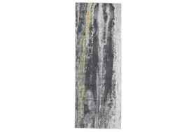 2'8"x7'8" Rug-Grey And Yellow Faux Bois