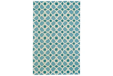 8'x11' Rug-Aqua And Blue Moroccan Tile