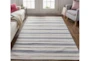 5'x8' Rug-Recycled Pet Navy Pin Stripes - Room