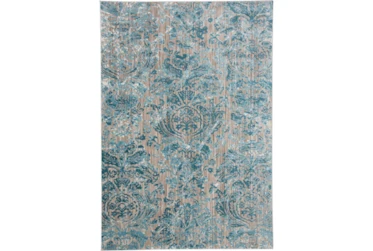 2'2"x4' Rug-Blue And Grey Strie Damask