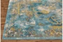 7'8"x11' Rug-Aqua And Yellow Distressed Medallion - Detail
