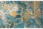 2'6"x8' Rug-Aqua And Yellow Distressed Medallion - Detail