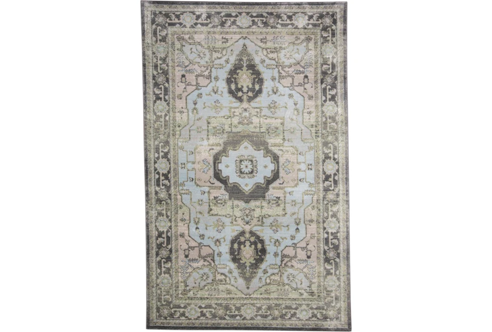 8'x11' Rug-Spa And Green Global Traditional Pattern