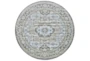 8' Round Rug-Spa And Green Global Traditional Pattern - Signature
