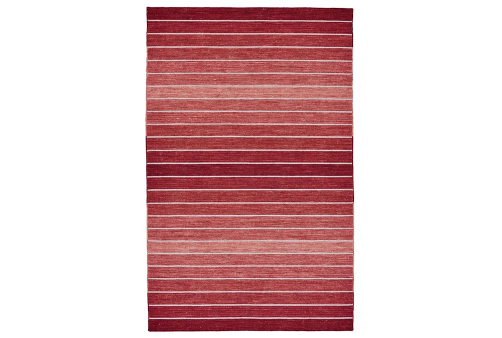 8'x11' Rug-Red Ombre Stripe Flat Weave