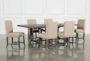 Jaxon Grey 76-96" Extension Dining With Upholstered Chair Set For 6 - Signature