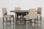Jaxon Grey 5 Piece Round Extension Dining Set With Upholstered Chairs - Signature
