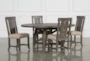 Jaxon Grey 5 Piece Round Extension Dining Set With Wood Chairs - Signature