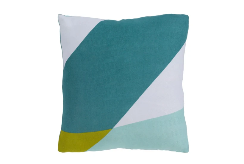 Accent Pillow-Color Block Aqua/Green 22X22 - 360