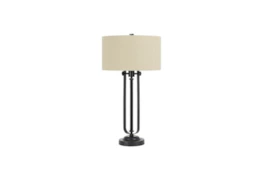 30 Inch Black Antique Bronze Industrial Pipes Table Lamp