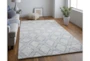 2'x3' Rug-Wool And Bamboo Hand Knotted Ice Blue - Room