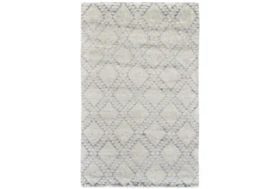 2'x3' Rug-Wool And Bamboo Hand Knotted Ice Blue