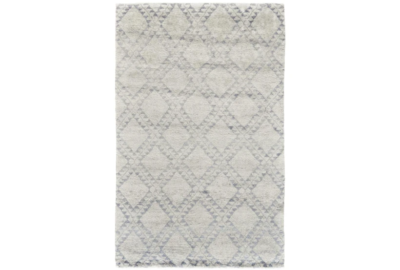 2'x3' Rug-Wool And Bamboo Hand Knotted Ice Blue - 360
