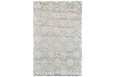 7'8"x9'8" Rug-Wool And Bamboo Hand Knotted Ice Blue