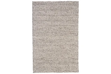 5'x8' Rug-Oatmeal Textured Wool Stripe