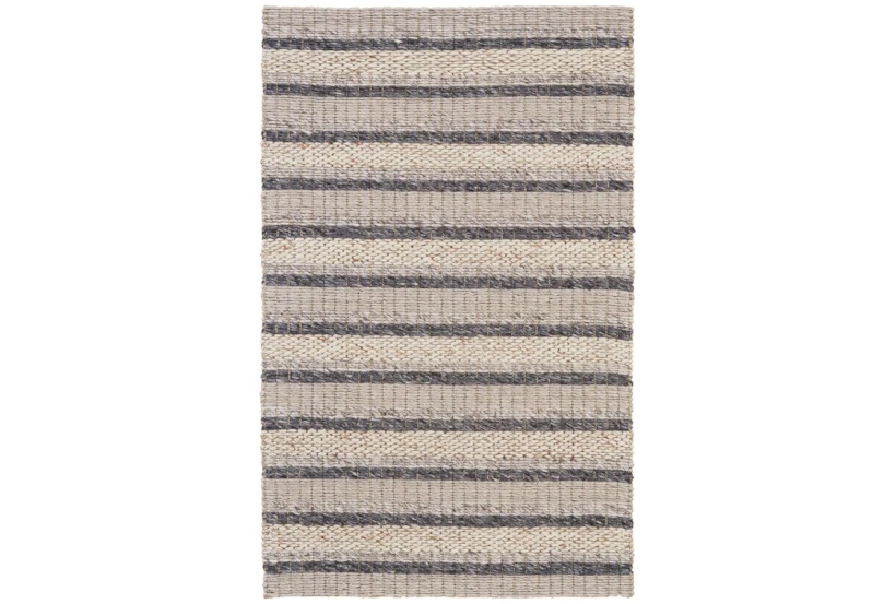 9'5"x13'5" Rug-Natural Textured Wool Stripe - 360