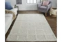 5'x8' Rug-Ivory Textured Wool Grid - Room