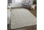 2'x3' Rug-Grey Textured Wool Grid - Room