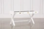 2 Piece Office Set With Adams White Desk + Robyn Grey Velvet Chair - Side