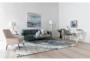 2 Piece Office Set With Adams White Desk + Robyn Grey Velvet Chair - Room
