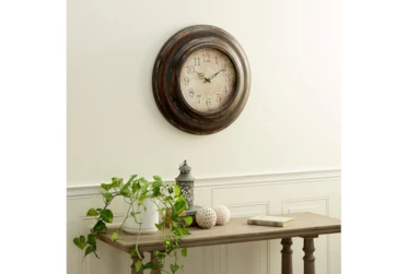 24 Inch Bronze Round Wall Clock