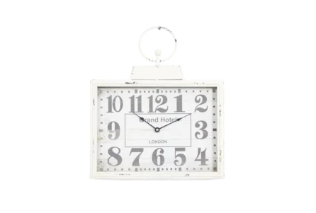 15 Inch White Grand Hotel Wall Clock - Main