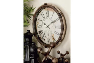17 Inch Antique De Paris Glass Wall Clock