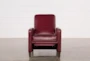 Denny Fire Leather Push Back Recliner - Side