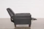 Denny Smoke Leather Push Back Recliner - Side