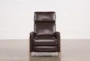 Daniel Chocolate Leather Push Back Recliner - Side
