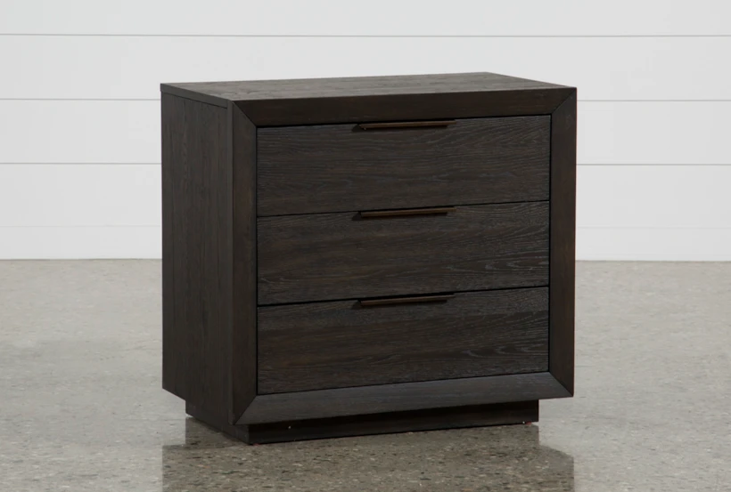 Pierce Espresso 3-Drawer Nightstand With Usb And Power Outlets - 360