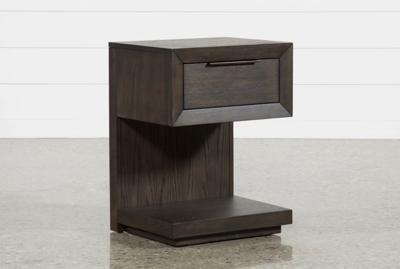 Pierce Espresso 1-Drawer Nightstand With Usb And Power Outlets - 360