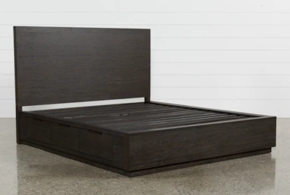 Pierce Espresso Queen Panel Bed With Storage - Side
