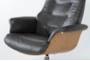 Amala Dark Grey Leather Reclining Swivel Chair With Adjustable Headrest - Detail