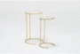 2 Piece Metal And Marble Side Tables - Signature