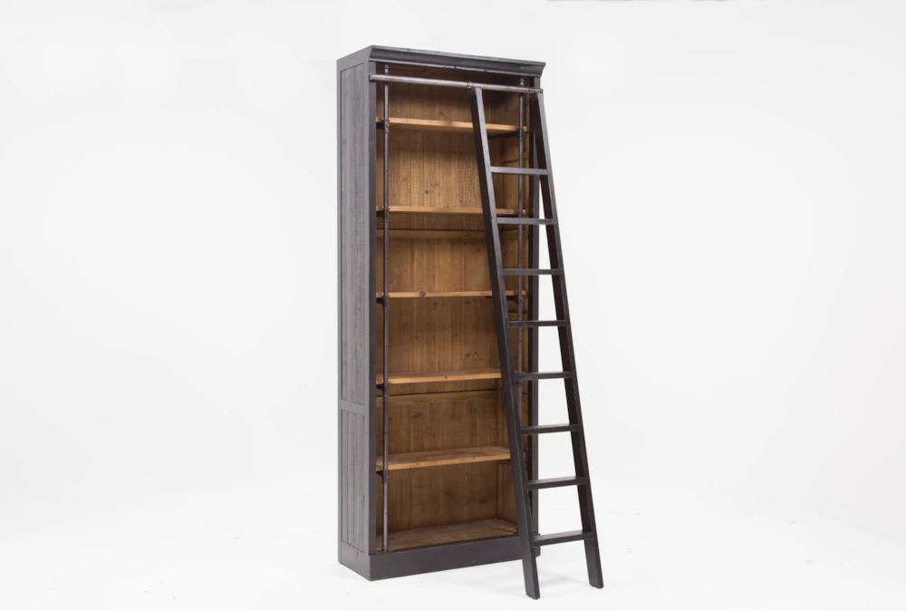 Barton 103" Bookcase With Ladder