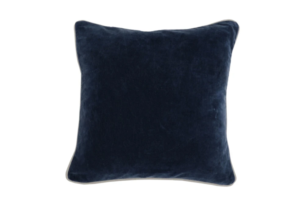 18X18 Navy Blue Stonewashed Velvet Throw Pillow