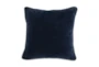 18X18 Navy Blue Stonewashed Velvet Throw Pillow - Signature