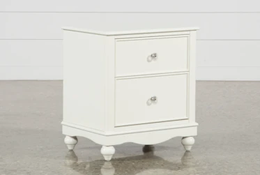 Madison White 2-Drawer 26" Nightstand With LED Night Light
