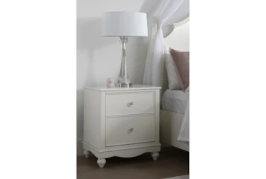 Madison White 2-Drawer 26" Nightstand With LED Night Light