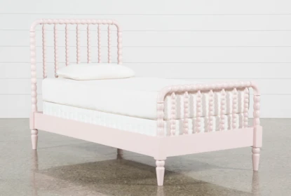 Madison Pink Twin Spindle Panel Bed, Spindle Bed Frame