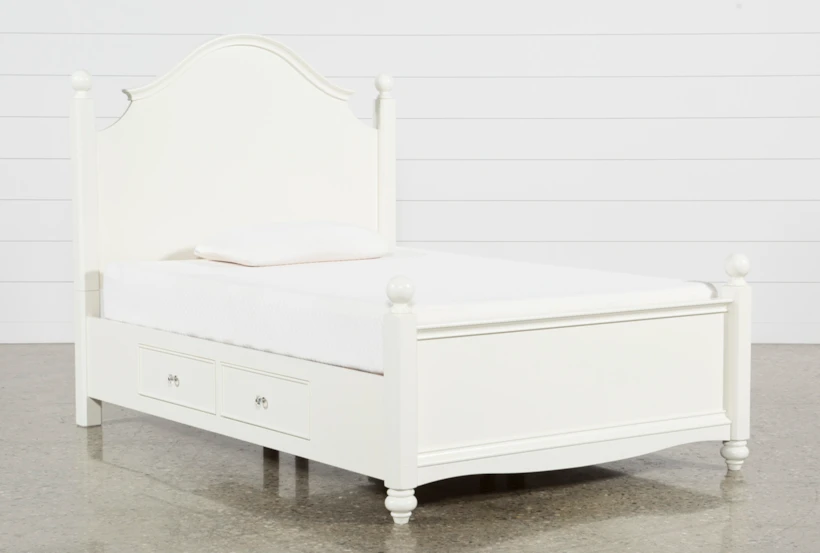 Madison White Full Poster Bed With 1 Side Storage - 360