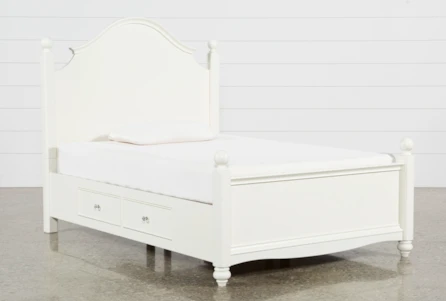Madison White Full Poster Bed With 2 Side Storage - Main