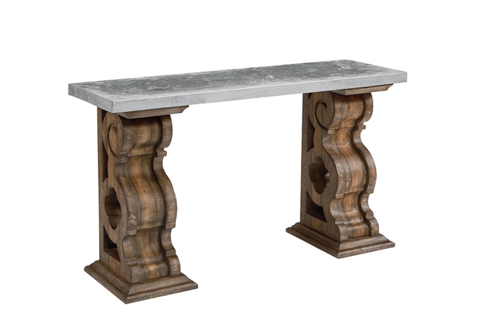 Magnolia Home Double Pedestal Sofa Table With Zinc Top By Joanna