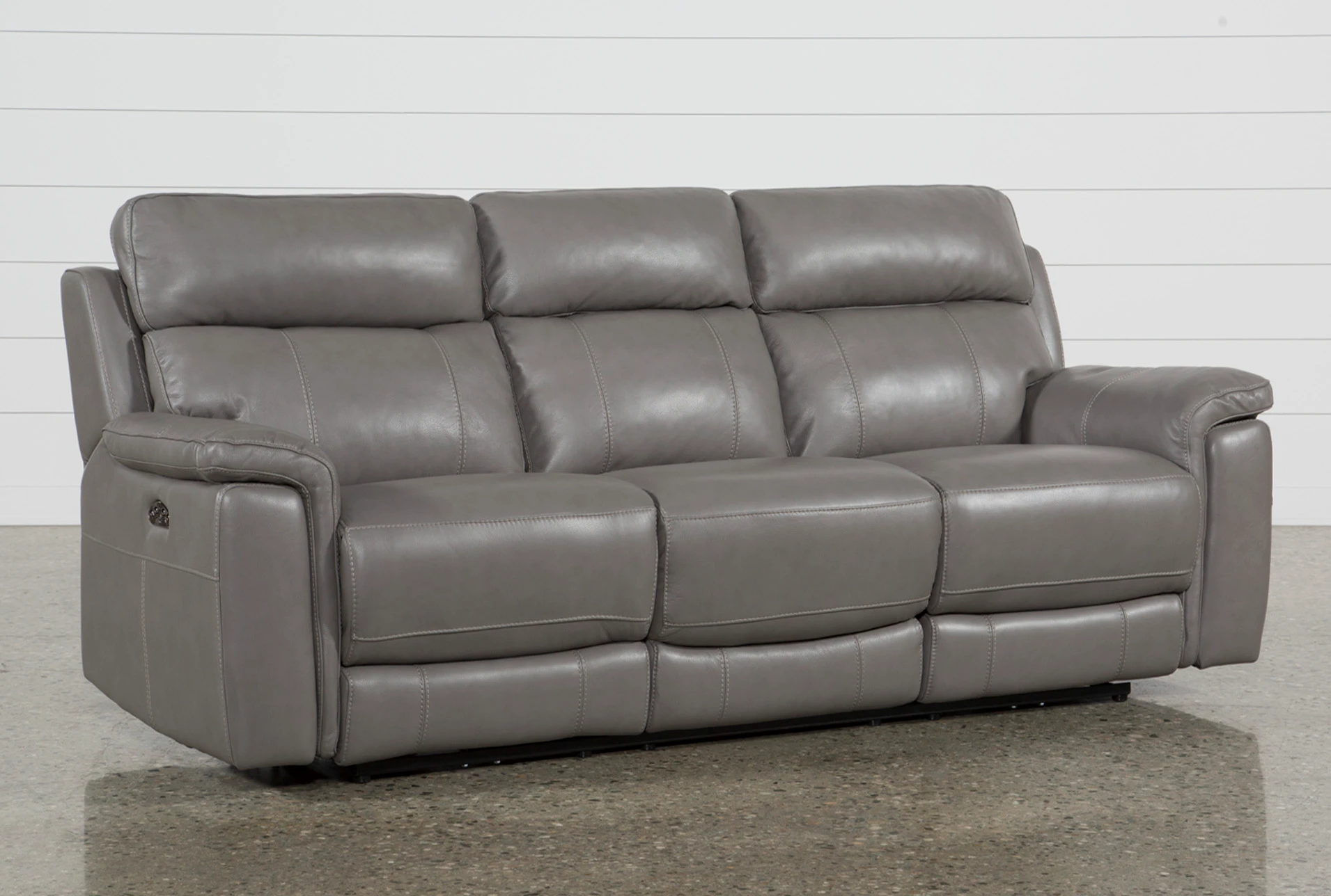 ashley gray leather reclining sofa