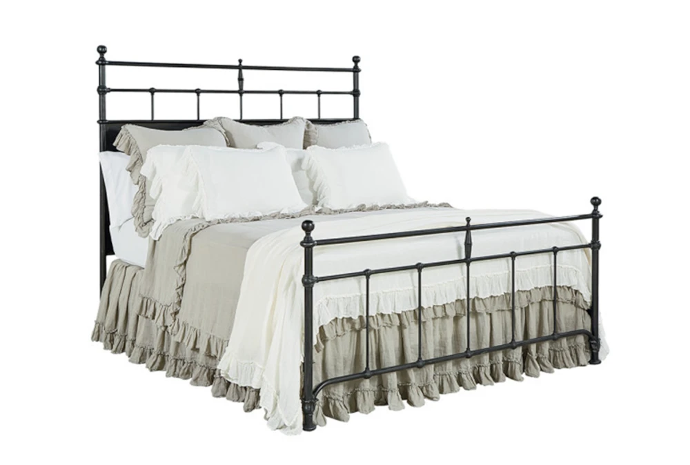 Trellis Eastern King Panel Bed, King Size White Wrought Iron Bed Frame