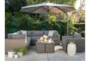 Koro Grey Square Outdoor Coffee Table With 2 Ottomans - Room