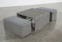 Koro Grey Square Outdoor Coffee Table With 2 Ottomans - Feature