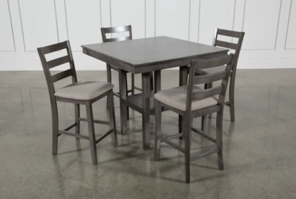 Jameson Grey 5 Piece Counter Set, Living Spaces Dining Room Tables