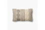 13X21 Magnolia Home Grey/Ivory Diamond Stripes Lumbar Throw Pillow By Joanna Gaines - Signature